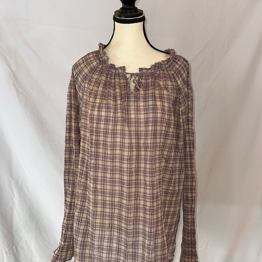 Chaps • Ruffle Tunic with Long Sleeves and Tie feature • Size XL